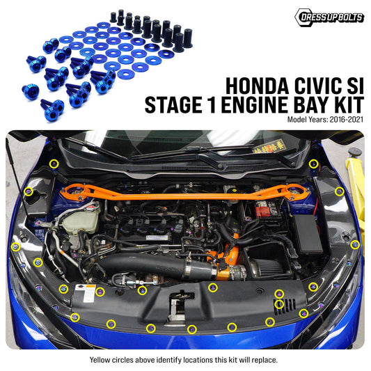 Stage 1 Titanium Hardware Engine Bay Kit - Honda Civic Si (2016-2021)