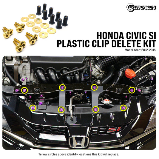 Titanium Hardware Plastic Clip Delete Kit - Honda Civic Si (2012-2015)