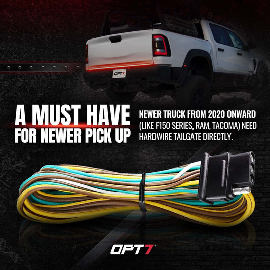 OPT7 Redline 4.9ft Hardwire Harness Kit for Tailgate Light Bars