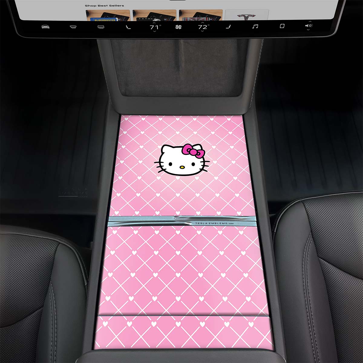 Sweet Kitty | Tesla Center Console Wrap Kit | Model 3 '24-26 Refresh