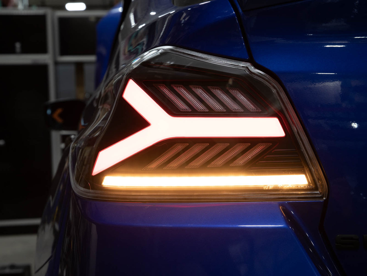 OLM Y-Spec LED Taillights (Smoke Lens White Optic w/RGB) - 2015-2021 WRX / STI