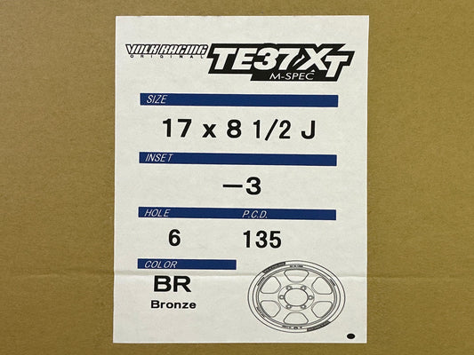 Volk Racing TE37XT M-Spec 17x8.5 -3 6x135 Bronze (Set of 4)