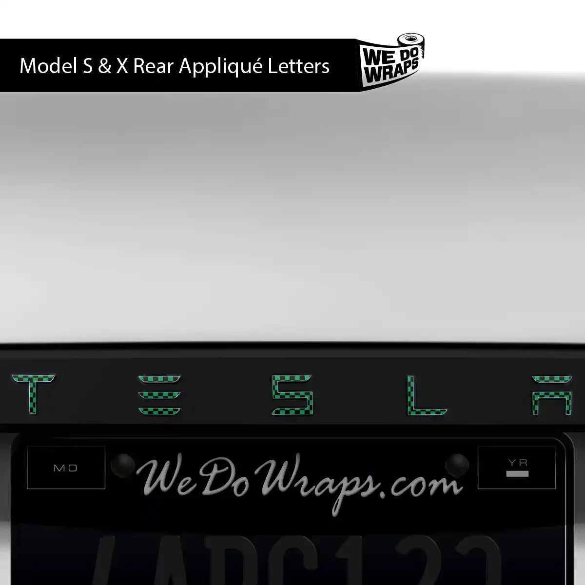 Ichimatsu Pattern Tesla Emblem Decals (Front + Back) | Model S