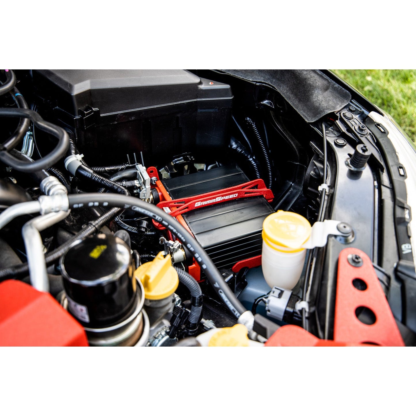 GrimmSpeed Lightweight Battery Mount Kit - Red - 2008-21 Subaru WRX, 2008-21 Subaru STI GRM121034