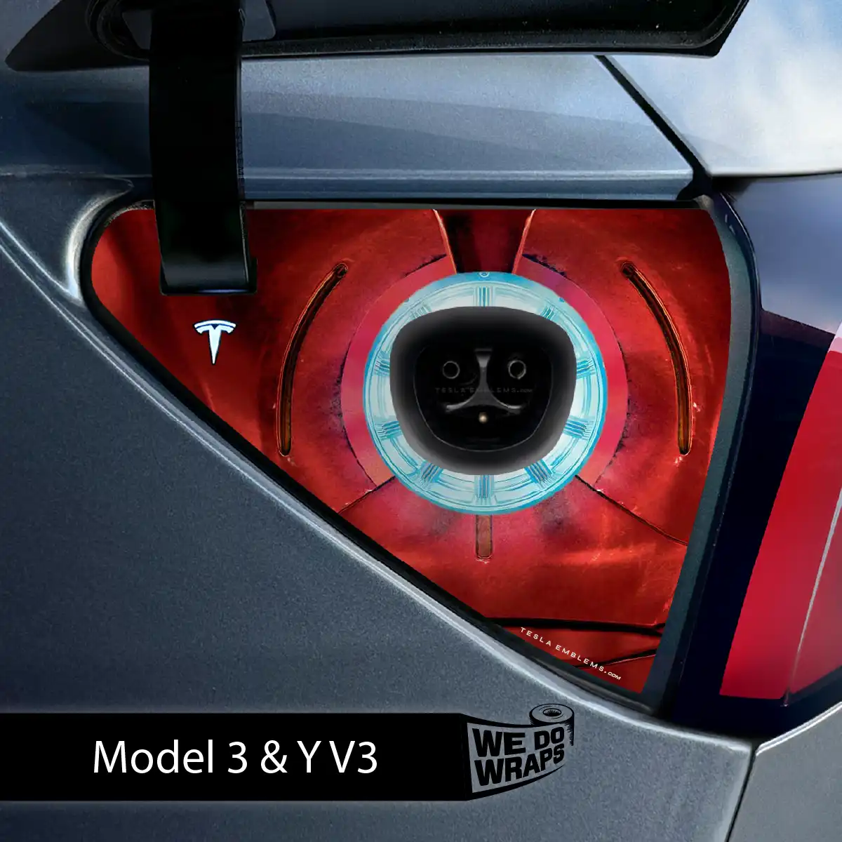 Arc Reactor Tesla Charge Port Wrap | Model Y