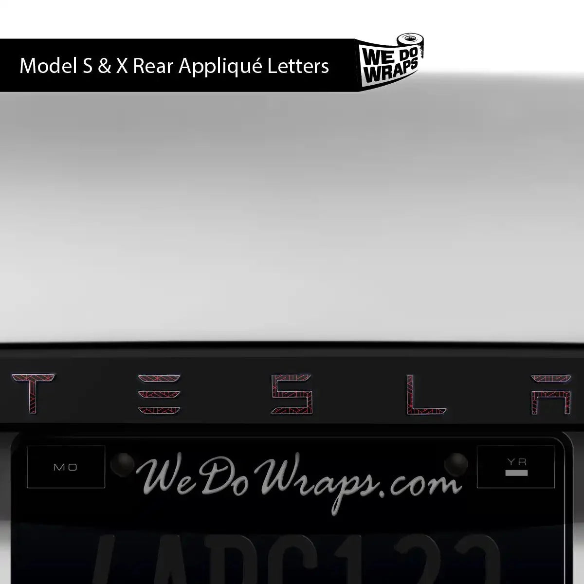 Isometric 3D Pattern Tesla Emblem Decals (Front + Back) | Model X