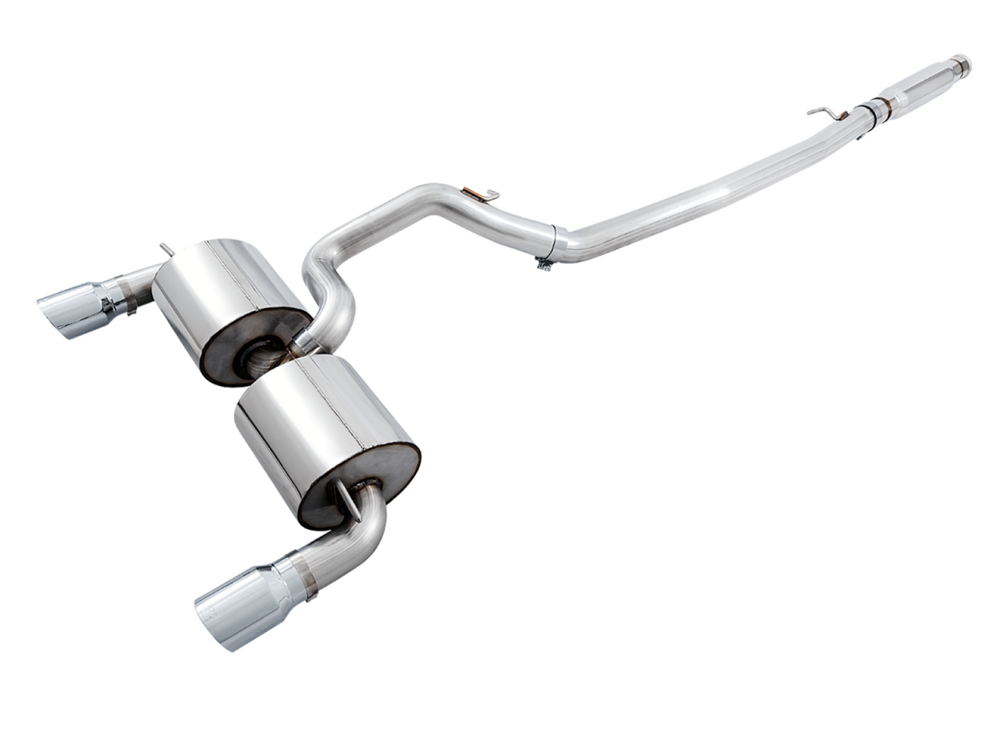 AWE Tuning Touring Edition Cat-back Exhaust for Ford Focus RS- Resonated - Chrome Silver Tips 3020-32036