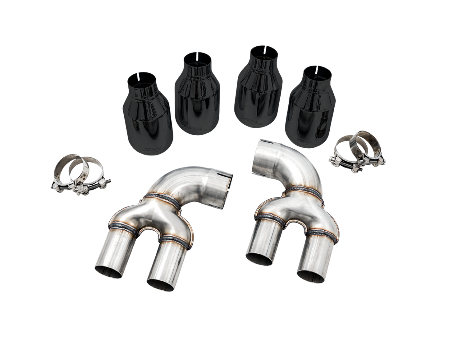 AWE Tuning OE-to-Quad Tip Conversion Kit for G20 M340i - Diamond Black Tips 3810-43020