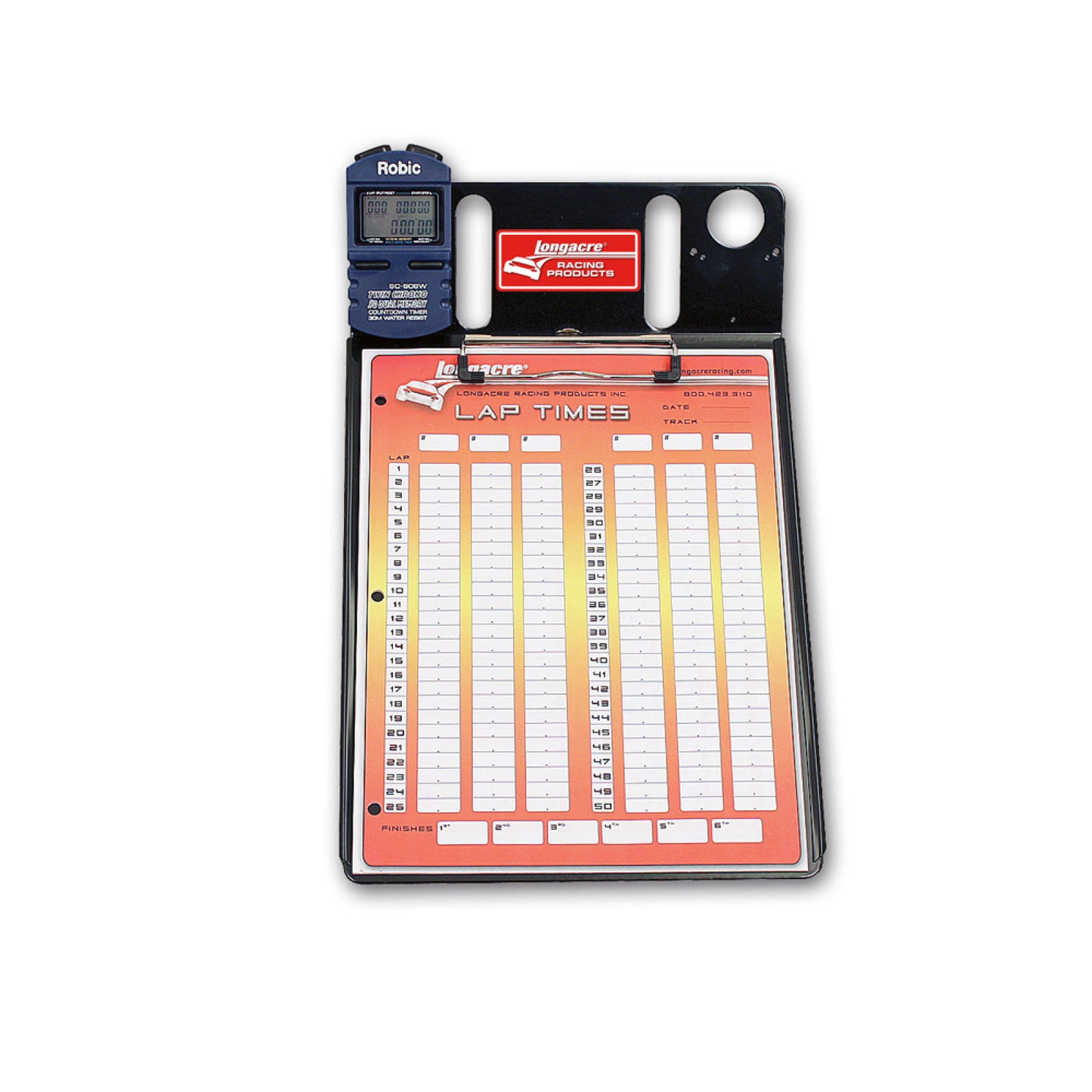 Longacre 1 Car Stopwatch Clipboard w/ Robic SC 606W 52-22319