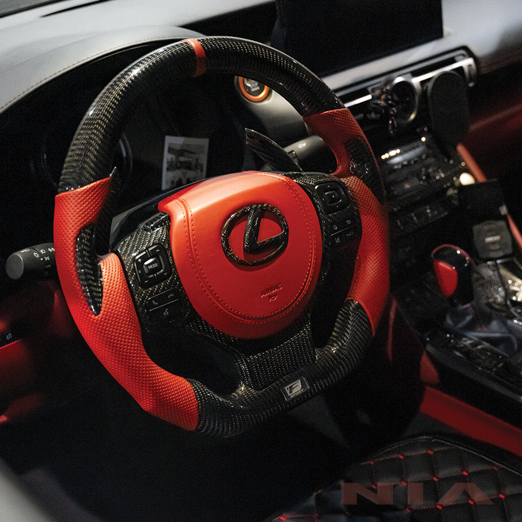 NIA Lexus RC 2019-2024 Carbon Fiber Steering Wheel With Inserts RC19-STW-CFINSRT