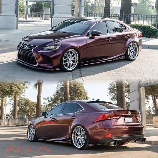 Lexus IS 2017-2020 Base Model, F-Sport NIA full splitter lip bodykit 5pcs (front lip, side skirts, rear apron spats) in ABS