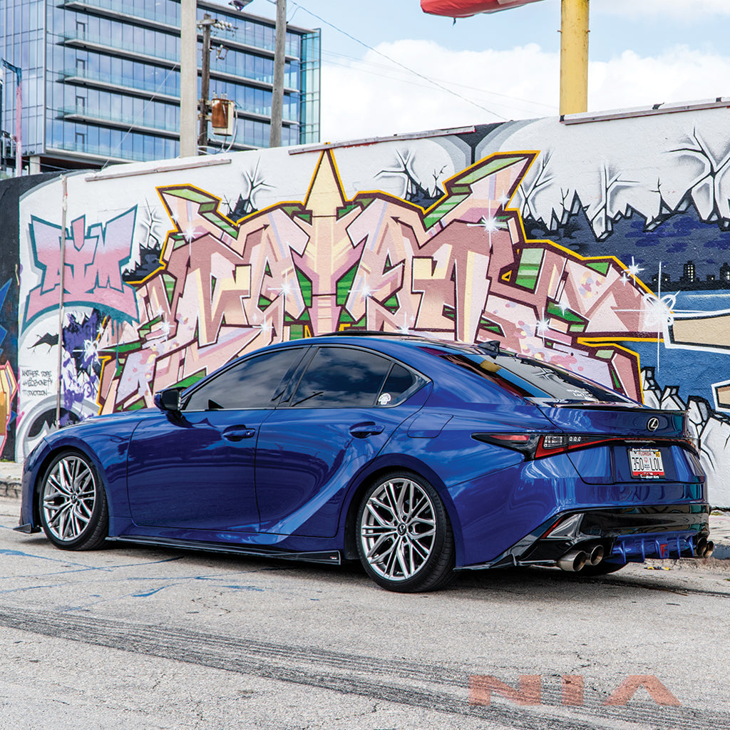 Lexus IS 500 NIA Full lip Body Kit 6pcs (Front Splitter, Side Skirt Rockers, Rear apron spats, Diffuser Bumper Extension) 2022-2025 in ABS or Carbon Fiber