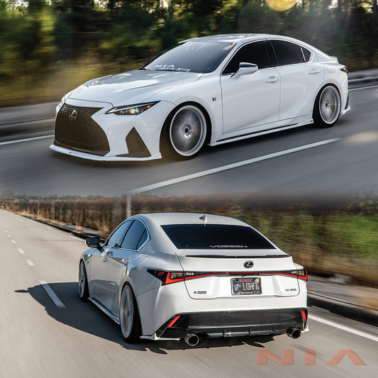 NIA Lexus IS300 IS350 F-Sport Full Aero Splitter Lip Body Kit 5pcs (Front, Sides, Rears) 2021-2024 IS21-SPR-FK