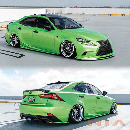 Lexus IS F-Sport NIA full splitter lip bodykit 5pcs (front lip, side skirts, rear apron spats) 2014-2016 in ABS