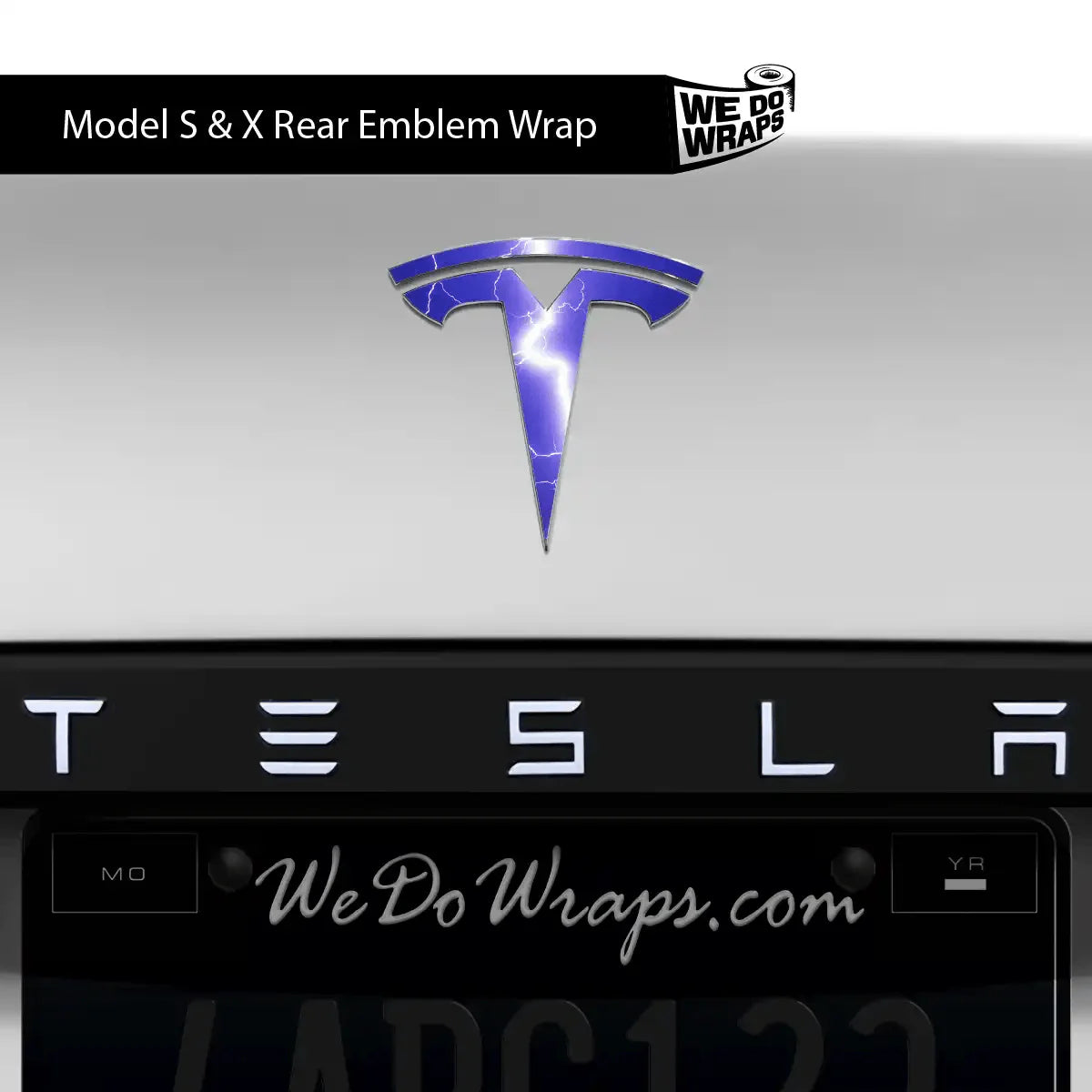 Lightning Tesla Emblem Decals (Front + Back) | Model X