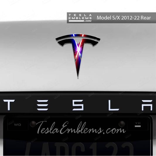 Lightsaber Clash Tesla Emblem Decals (Front + Back) | Model X
