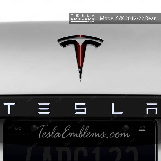 Red Lightsaber Tesla Emblem Decals (Front + Back) | Model X