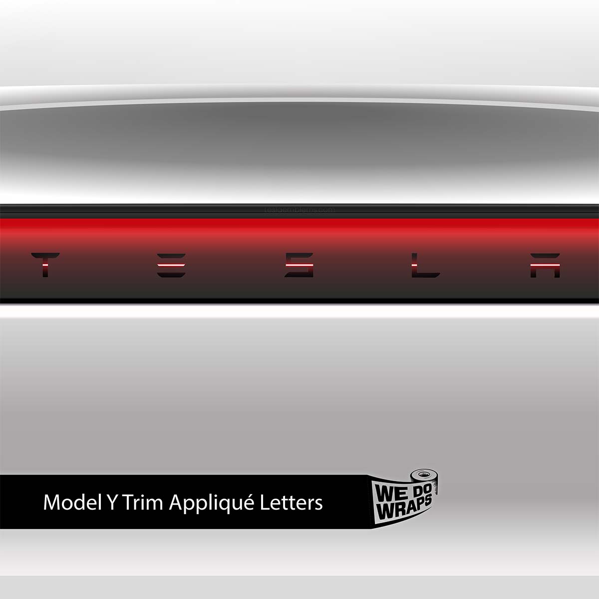 Red Laser Sword Tesla Emblem Decals (Front + Back) | Model Y
