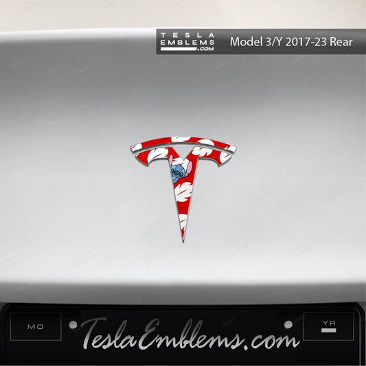 Lilo & Stitch Tesla Emblem Decals (Front + Back) | Model 3