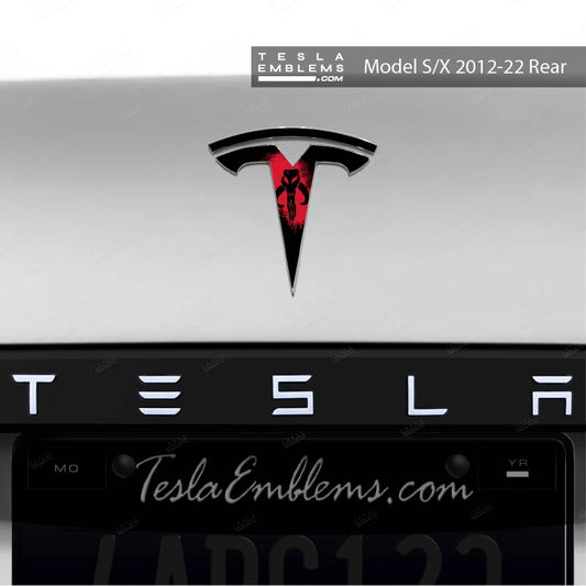 Mandalorian Tesla Emblem Decals (Front + Back) | Model X