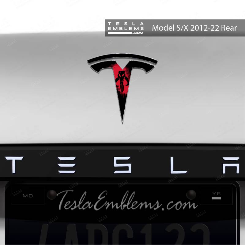 Mandalorian Tesla Emblem Decals (Front + Back) | Model S