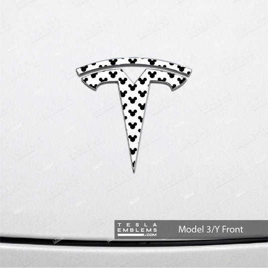 Mickey-Dots Tesla Emblem Decals (Front + Back) | Model Y