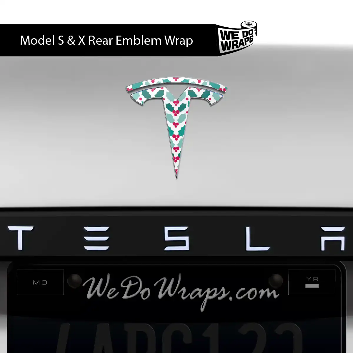 Mistletoe Tesla Emblem Decals (Front + Back Emblem Decals) | Model S