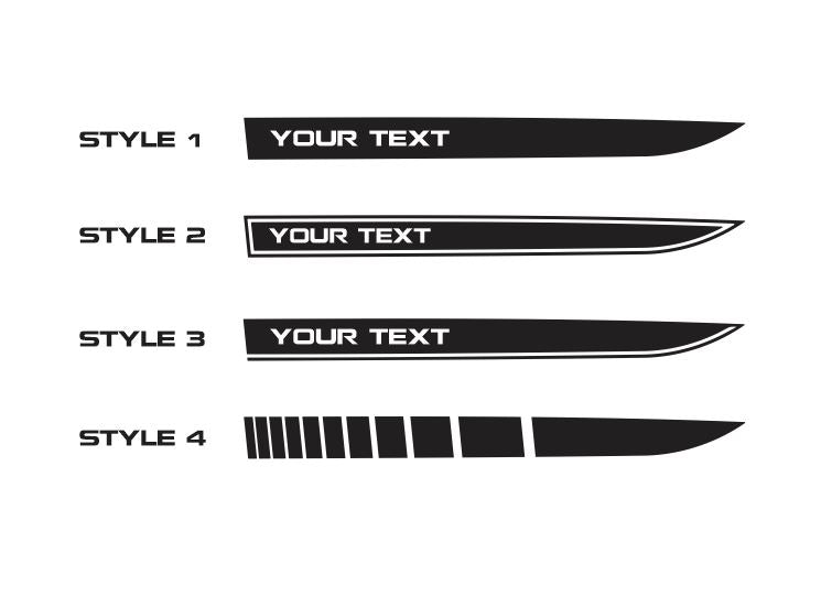 Ford Mustang 2010-2012 Hood Cowl Side Spear Stripes Pair