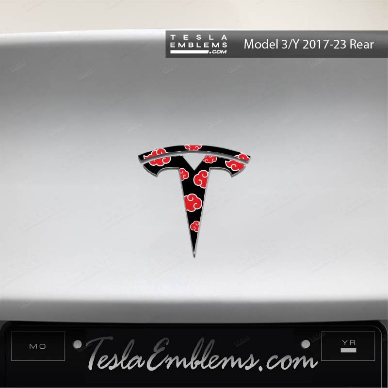 Naruto Akatsuki Tesla Emblem Decals (Front + Back) | Model 3