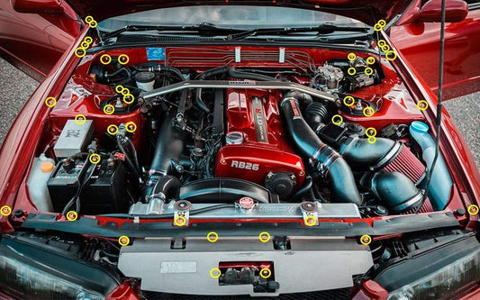 Titanium Hardware Engine Bay Kit - Nissan Skyline GT-R (R32)