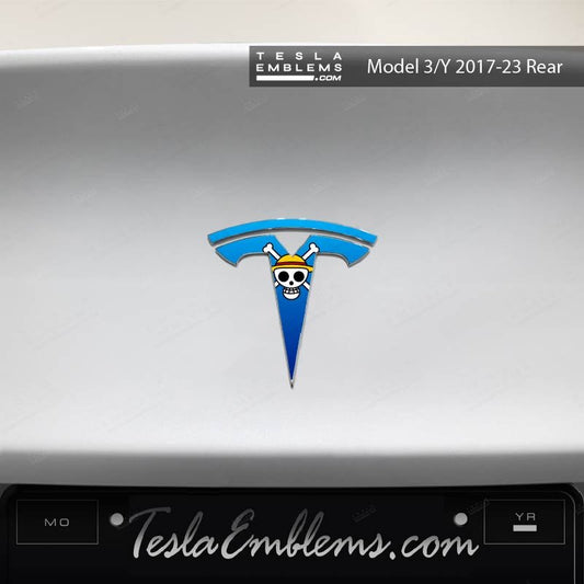 One Piece Tesla Emblem Decals (Front + Back) | Model 3