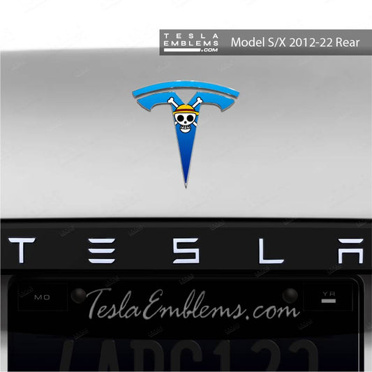 One Piece Tesla Emblem Decals (Front + Back) | Model X