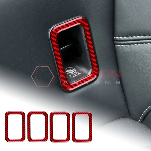 Real Carbon Fiber Rear Child Seat Anchor Trim Overlay for 2024+ Ford Mustang