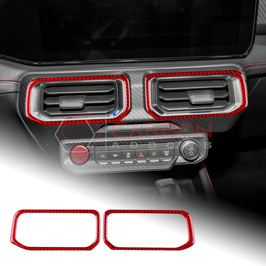 2024+ S650 Mustang Real Carbon Fiber Center AC Vent Frame Overlay