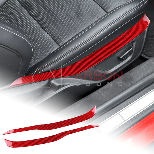 Real Carbon Fiber Seat Control Upper Trim Overlay for 2024+ Ford Mustang