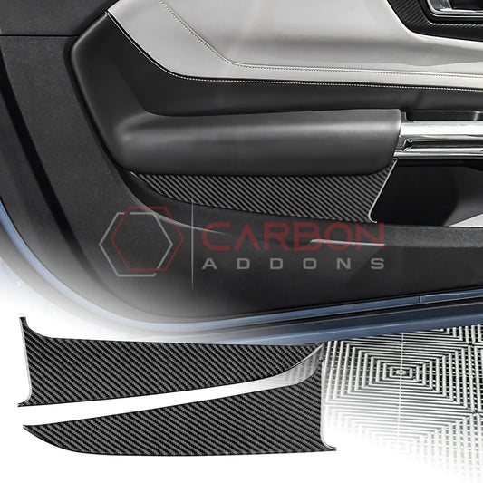 Real Carbon Fiber Lower Door Panel Trim Overlay for 2024+ Ford Mustang