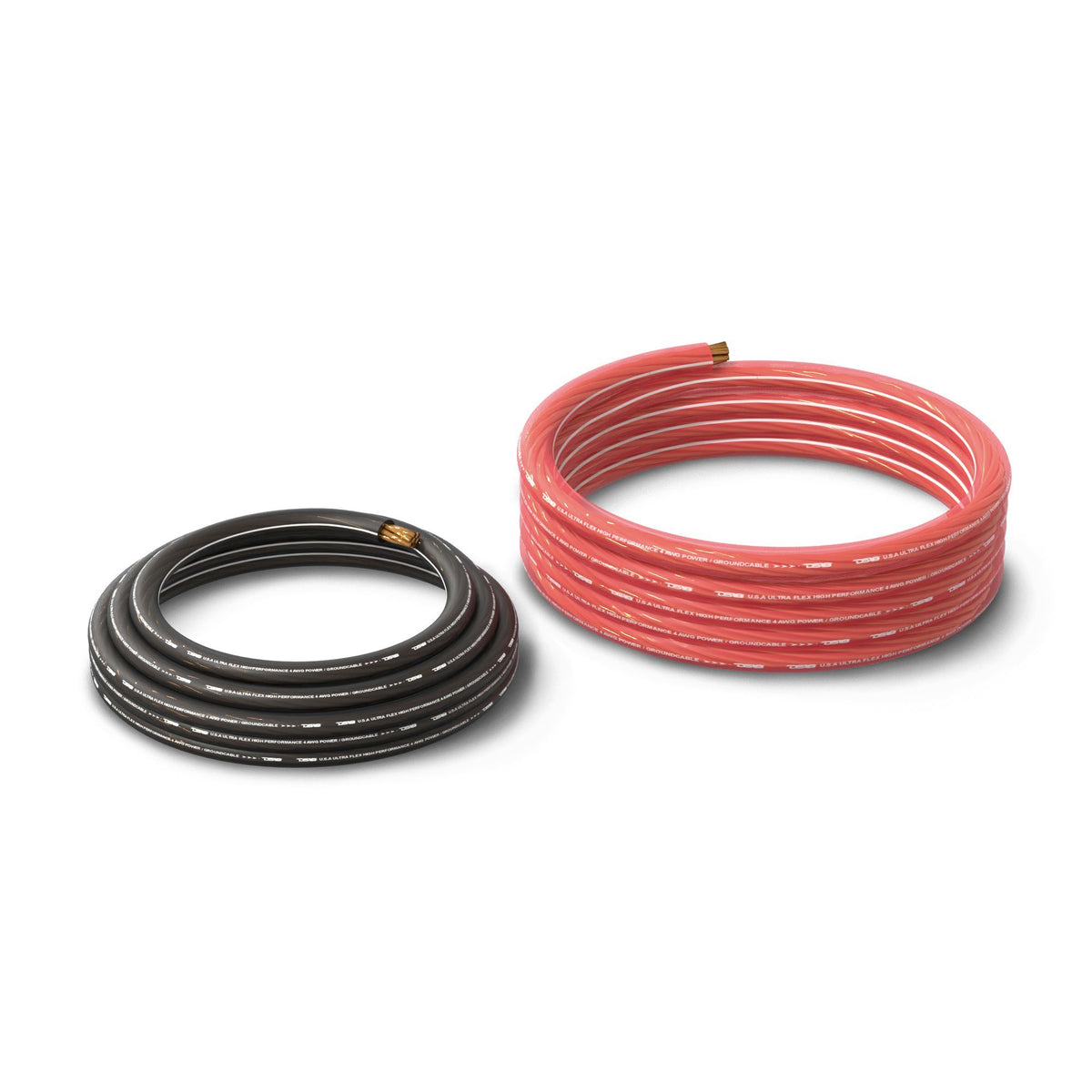 4-GA Ultra Flex OFC Ground Power Cable 5 Ft Black and 20 Ft Red Kit
