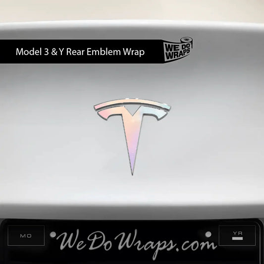 Pastel Galaxy Tesla Emblem Decals (Front + Back) | Model 3