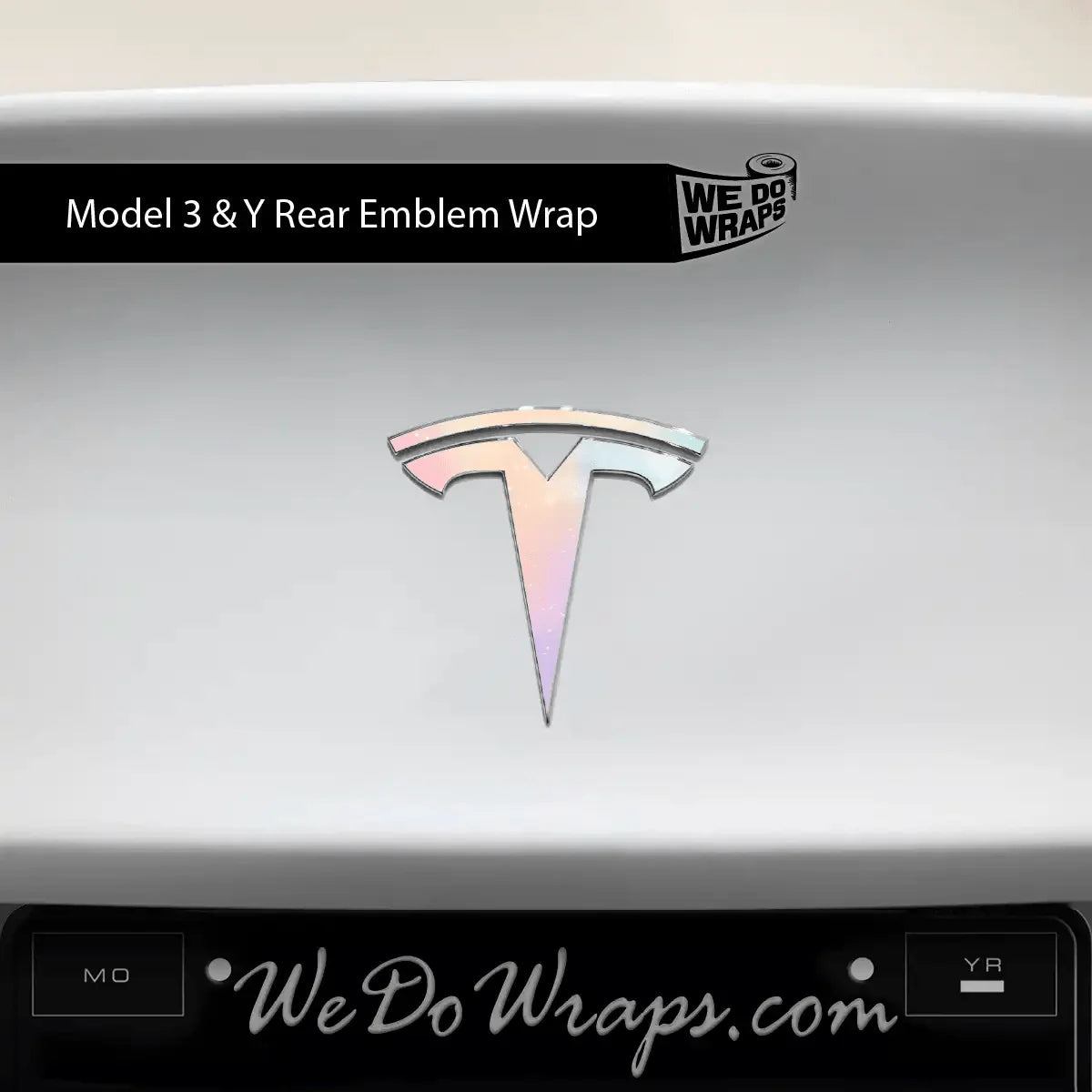 Pastel Galaxy Tesla Emblem Decals (Front + Back) | Model Y