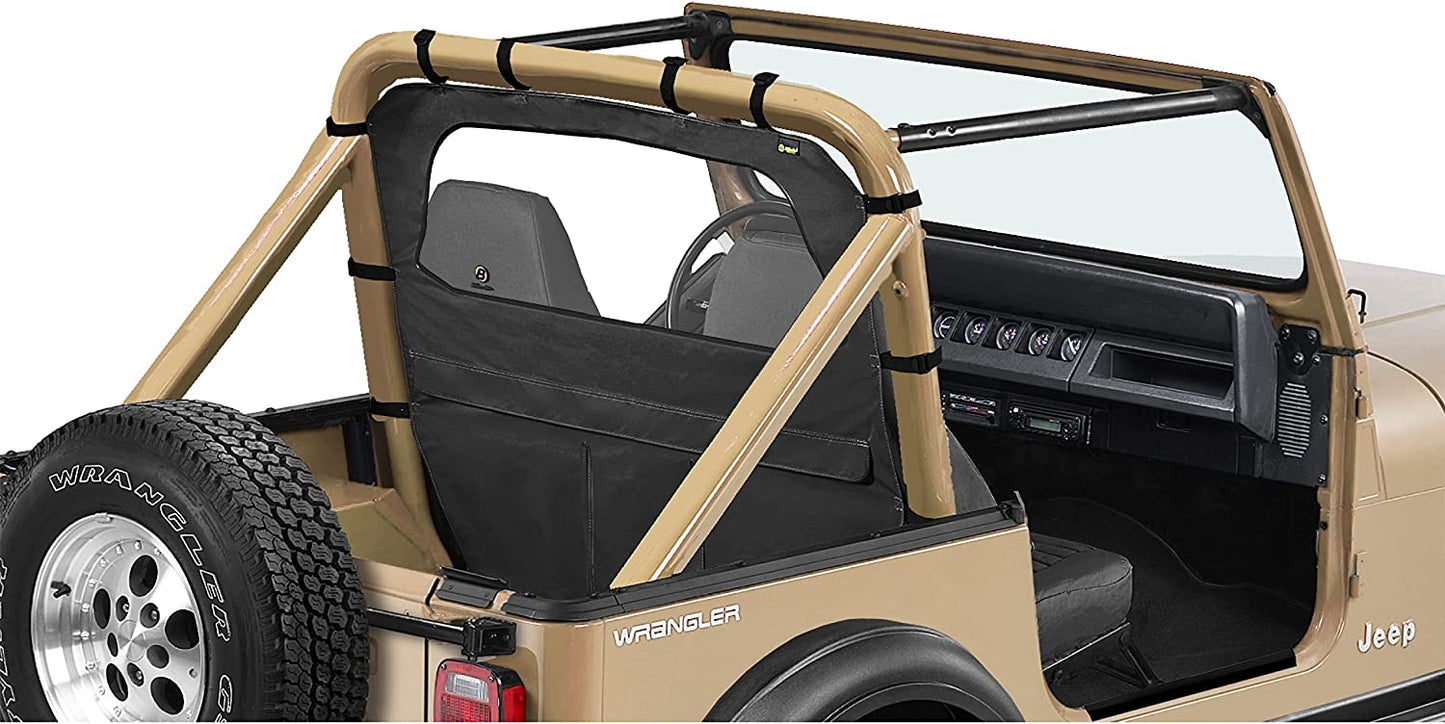 Pavement Ends - Cab Curtain - '80-86 CJ7 / '87-95 Wrangler YJ / '97-02 Wrangler TJ (Black Denim) 41422-15