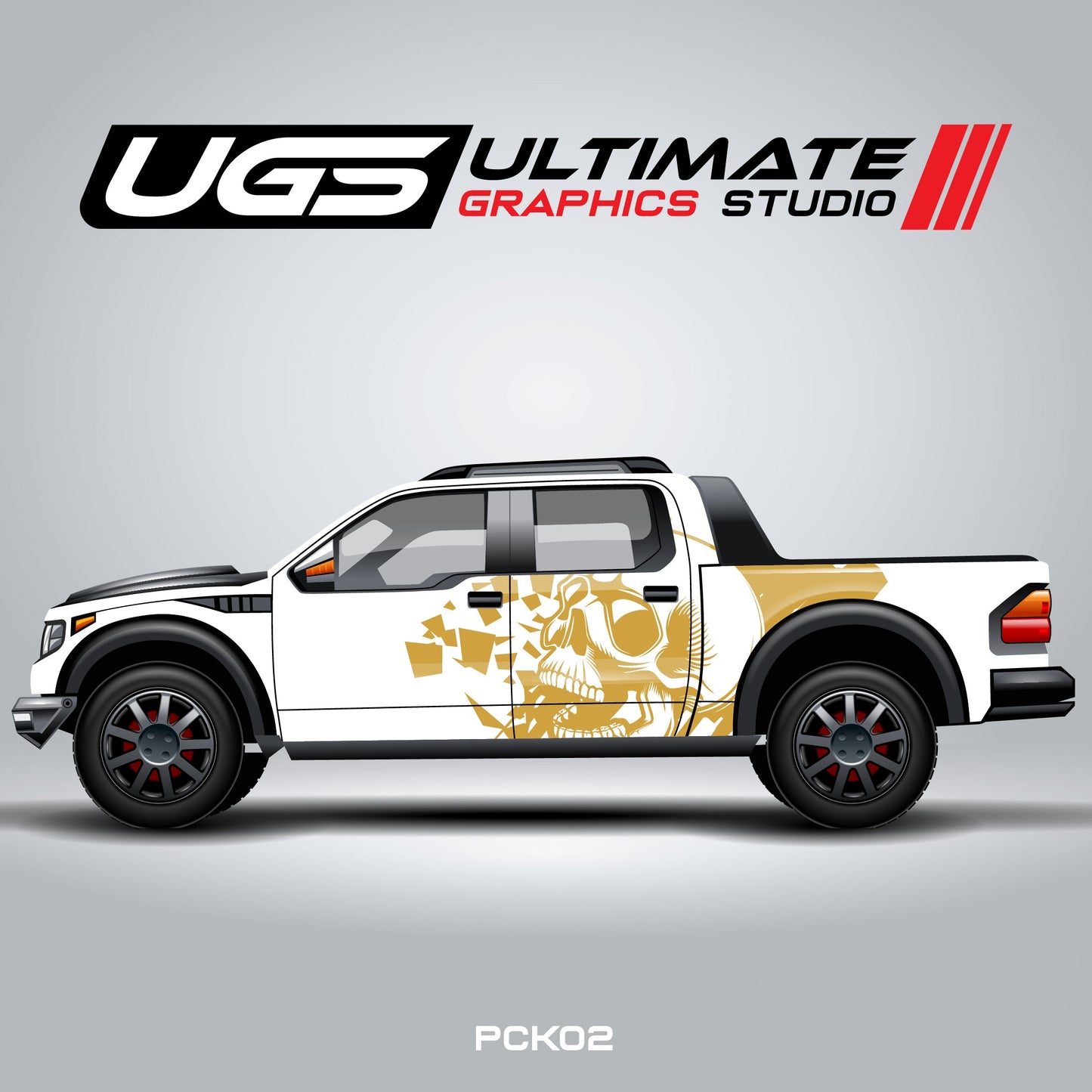Pickup Truck Side Skull Graphics