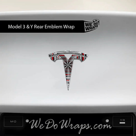Plaid Performance Mode Tesla Emblem Decals (Front + Back) | Model Y