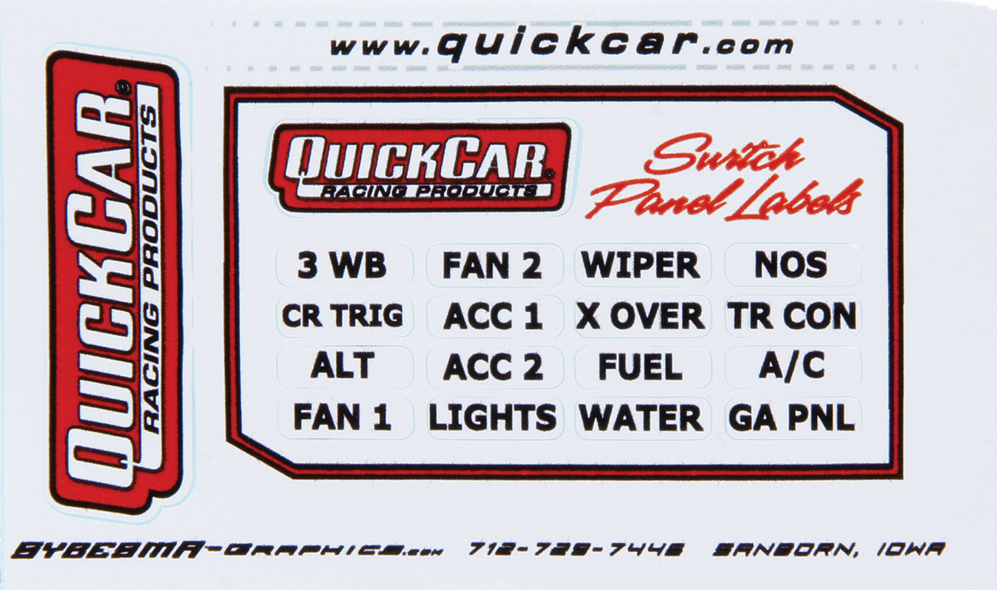 50-003 QUICKCAR RACING PRODUCTS