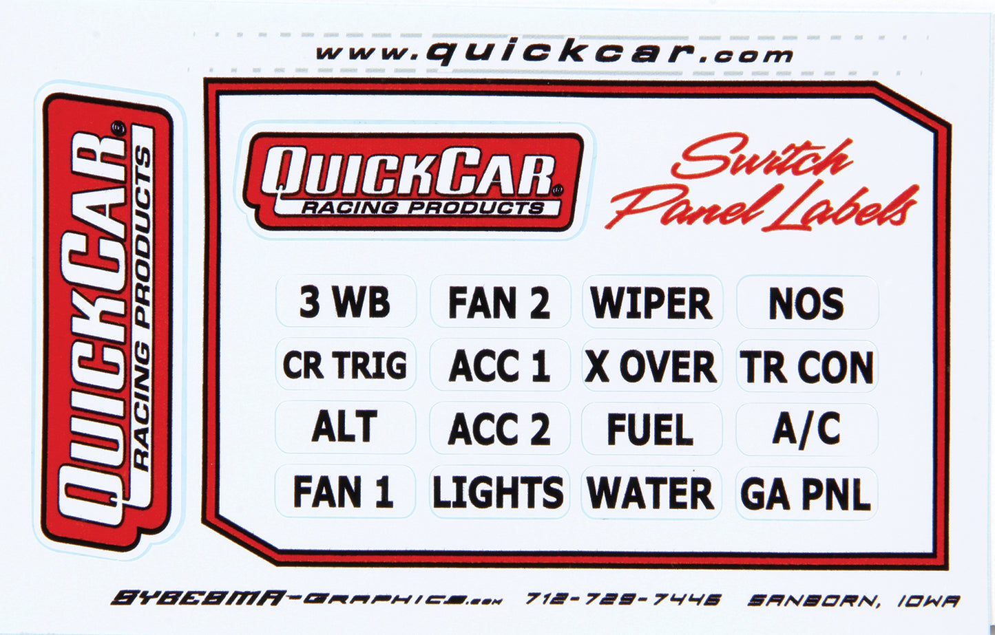 50-004 QUICKCAR RACING PRODUCTS