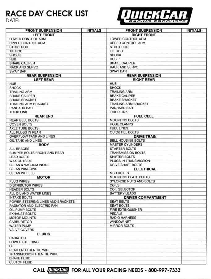 51-237 QUICKCAR RACING PRODUCTS
