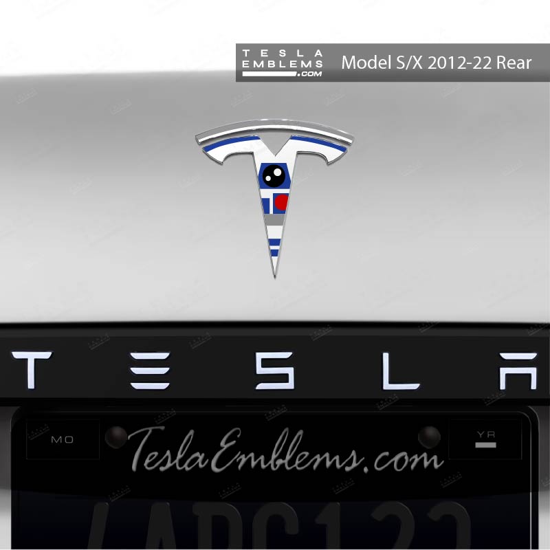R2D2 Tesla Emblem Decals (Front + Back) | Model S