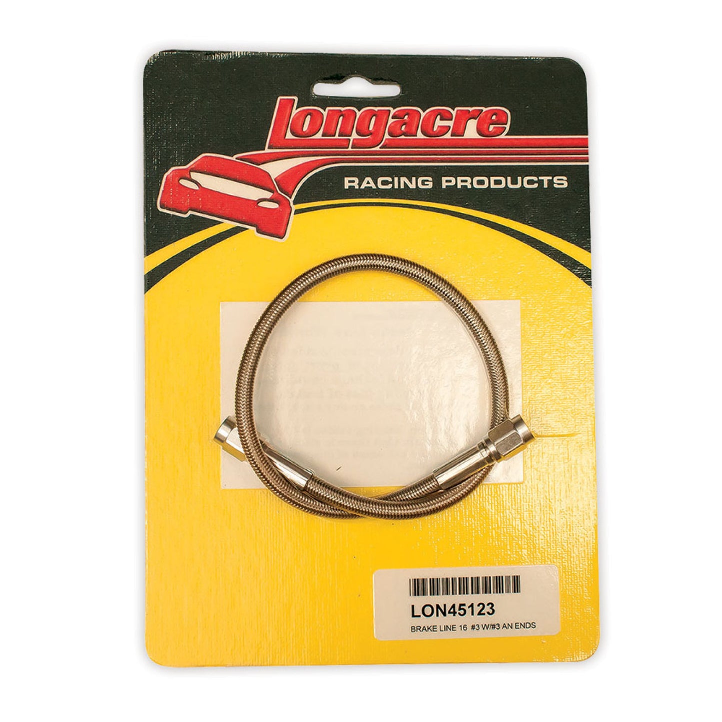 Longacre Brake line - 16" #3 w/ #3 AN both ends 52-45123