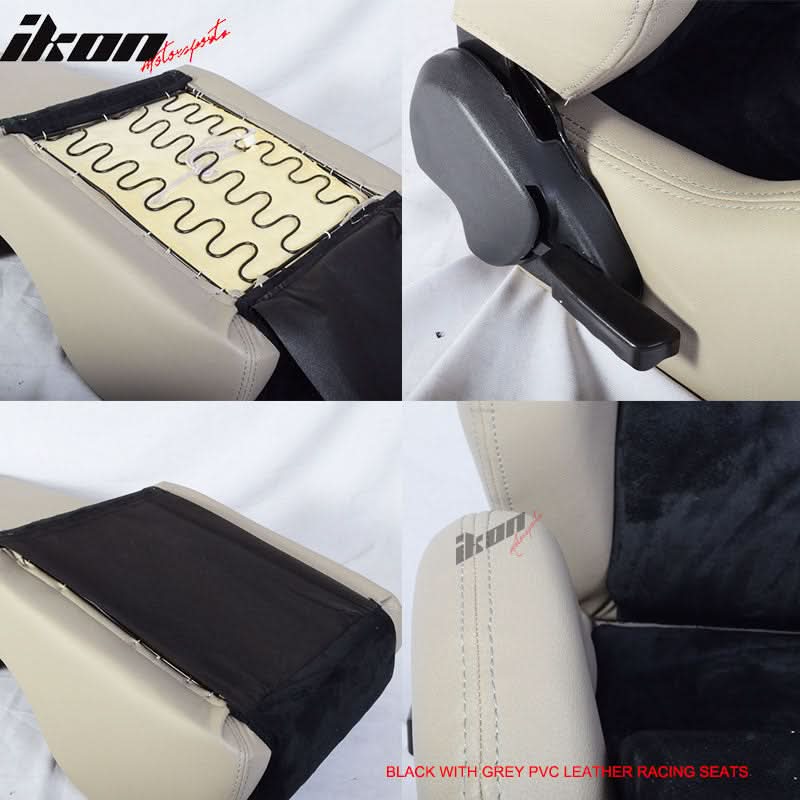 One Pair of Racing Seats Black Gray w/ Slider
