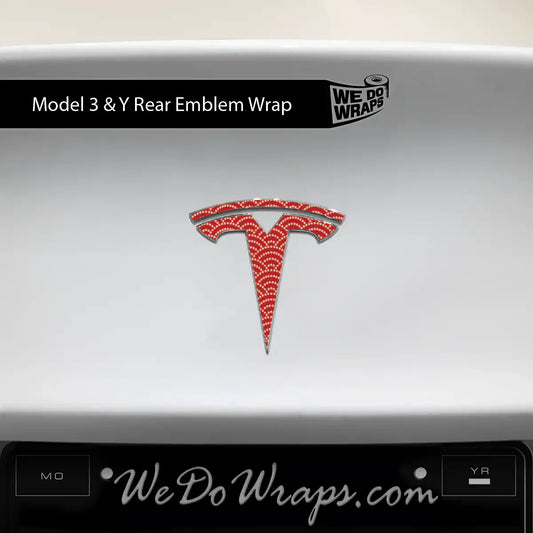 Radial Fan Tesla Emblem Decals (Front + Back) | Model 3