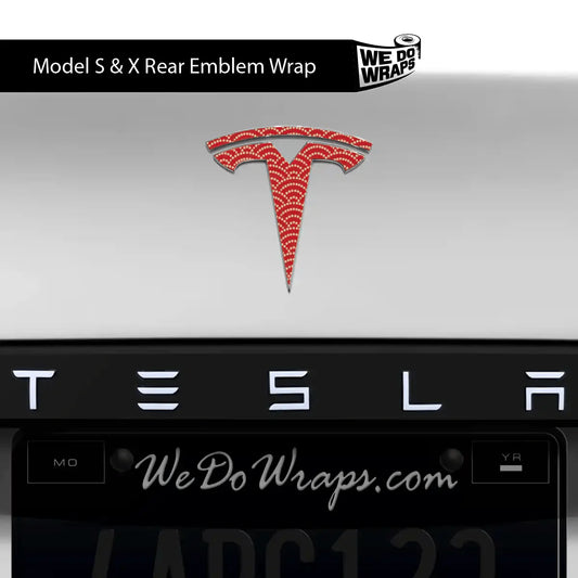 Radial Fan Tesla Emblem Decals (Front + Back) | Model X
